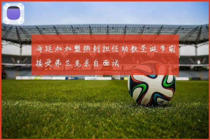 海廷加加盟热刺担任助教圣诞节前接受弗兰克亲自面试